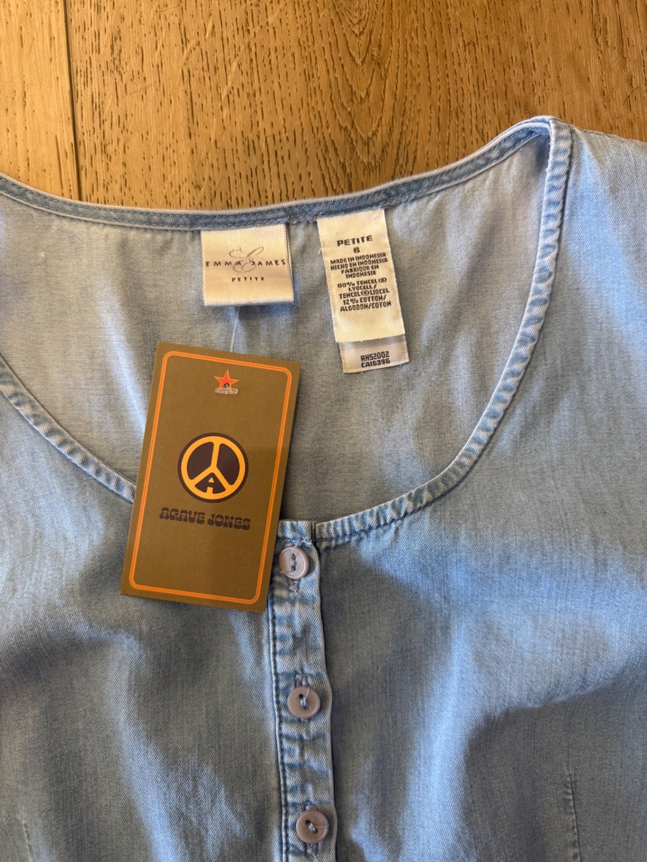 Light Blue Denim Blouse Petite — 6