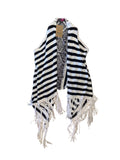 Black and white Shawl Stripes — M