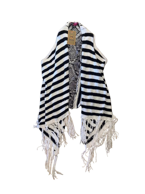 Black and white Shawl Stripes — M