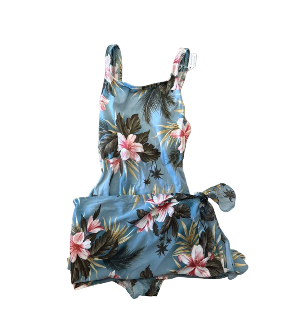 Blue Vintage Swimsuit & Skirt