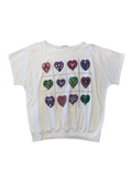 White Floral Heart T-Shirt — M