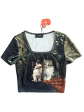 Kitten Velour Crop Top Cider — XS