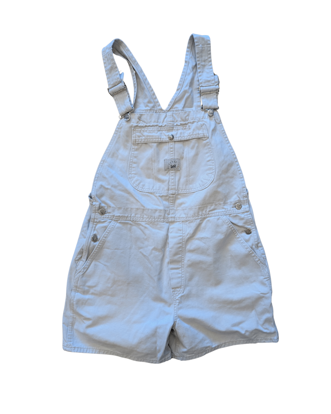 Lee Khaki Short Overalls - L