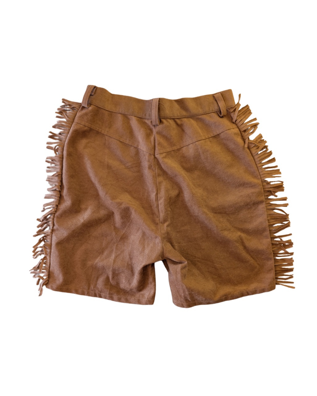Vintage Tan Fringe Shorts - 26"W,11"R,6"I