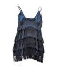Black Fringe Flapper Dress - L