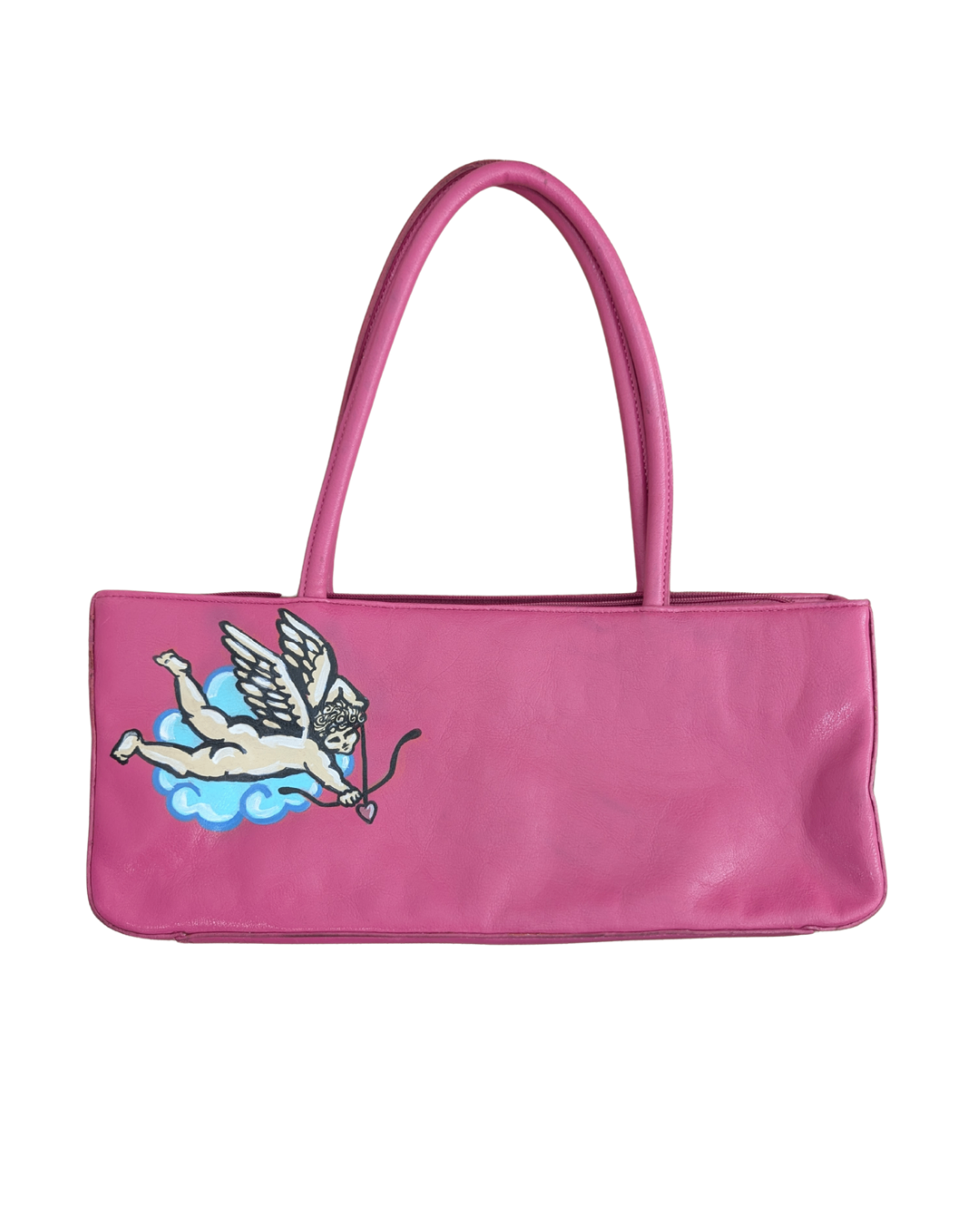 Hand Painted Cupid Pink Handbag