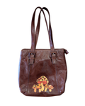 Hand Painted Mushroom Brown Handbag