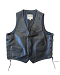 Black Leather Wilson’s Embossed Eagle Vest XXL