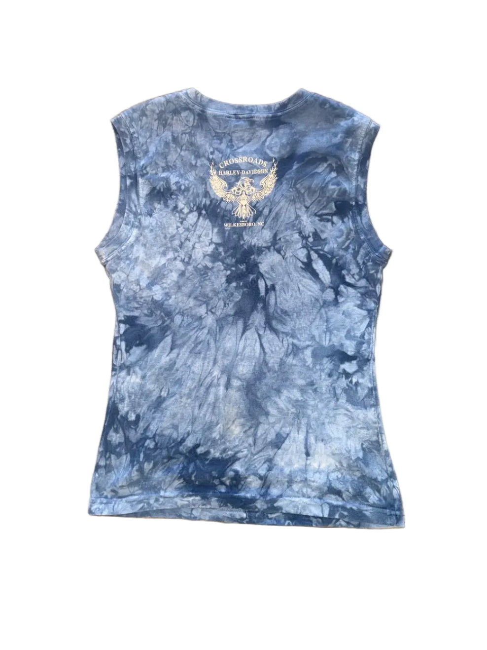 Blue Tie Dye Harley Davidson Tank — M