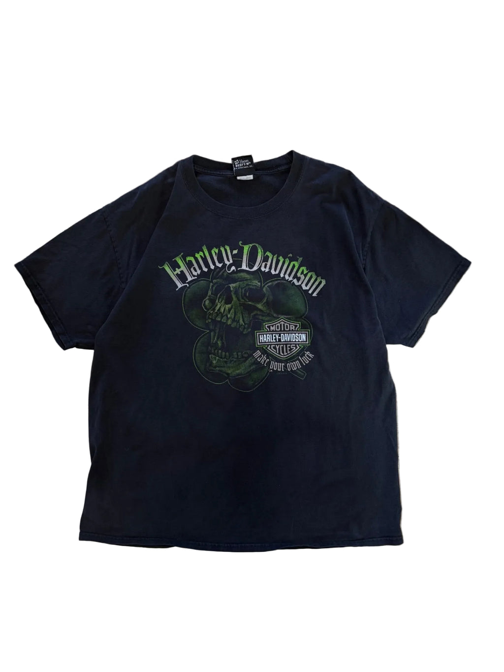 Black Harley-Davidson T-Shirt Four Leaf Clover — L