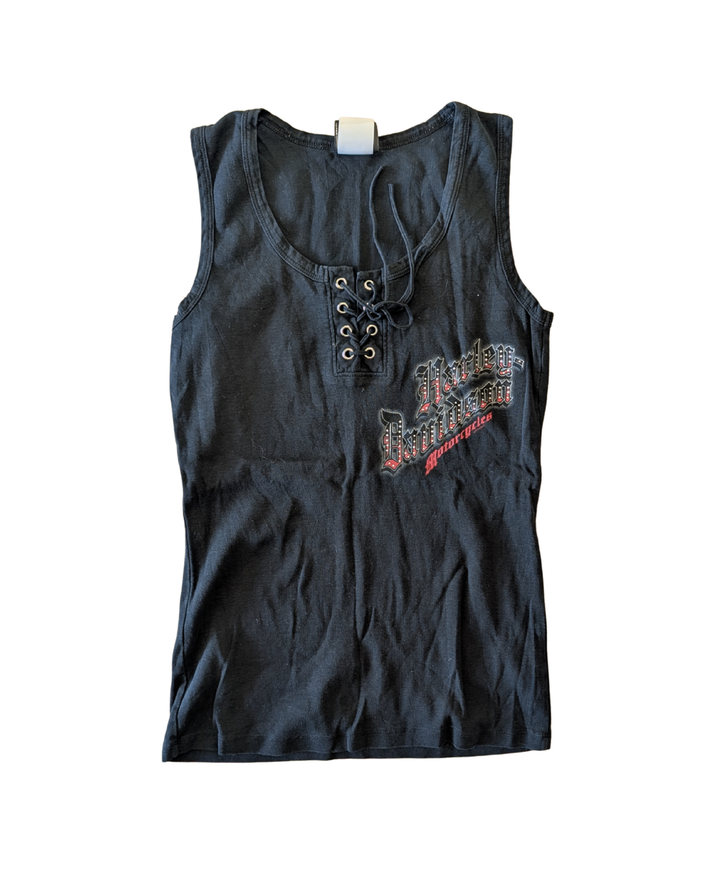 Black Laced Front Harley Tank - S