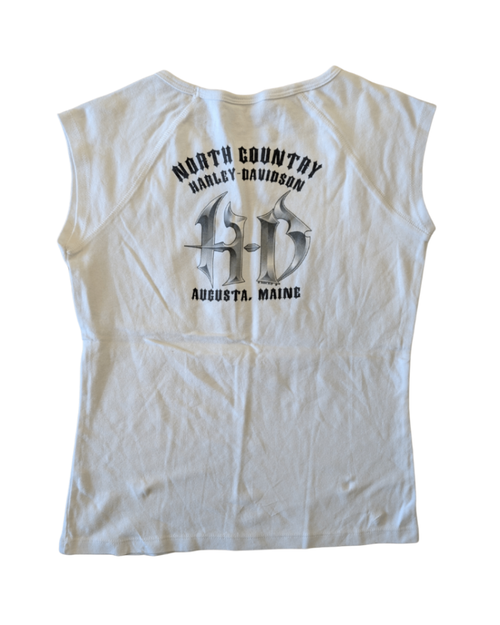 '05 White Harley Bike Baby Tee - L