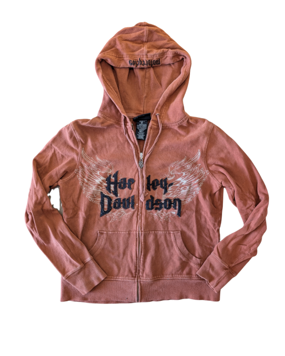 00's Harley Zip Up Hoodie - M