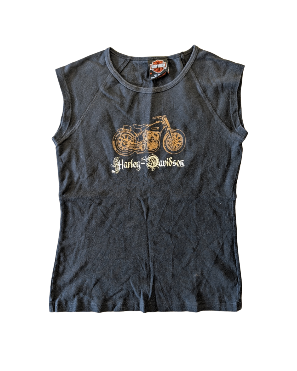 '03 Black Bike Harley Baby Tee - M