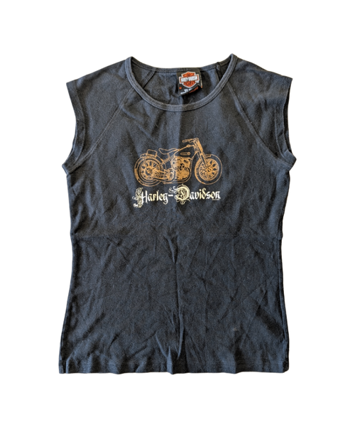 '03 Black Bike Harley Baby Tee - M