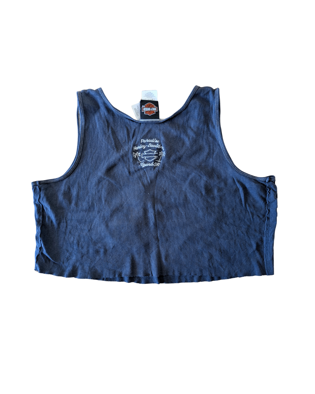 Cropped Distressed Harley Tank - 1X
