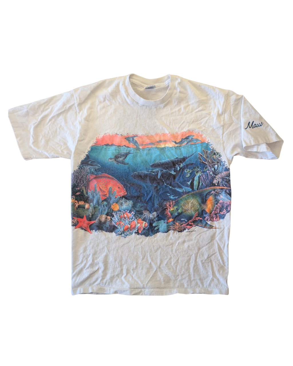 Vintage Maui Wrap Around Ocean Tee - L
