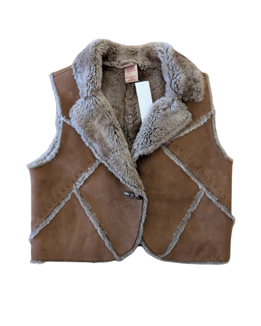Faded Glory Suede/Faux Fur Vest - M