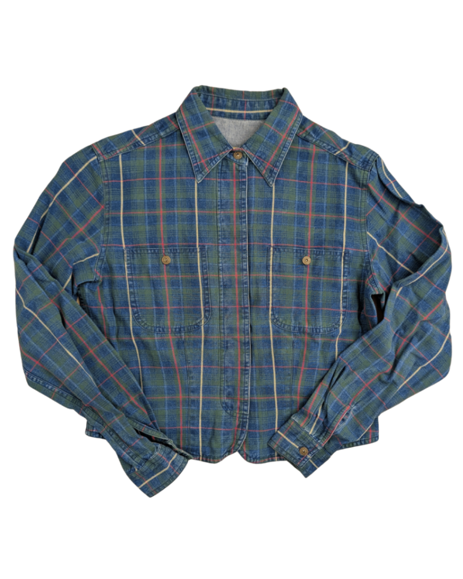 Vintage Plaid Cropped Blazer - 4