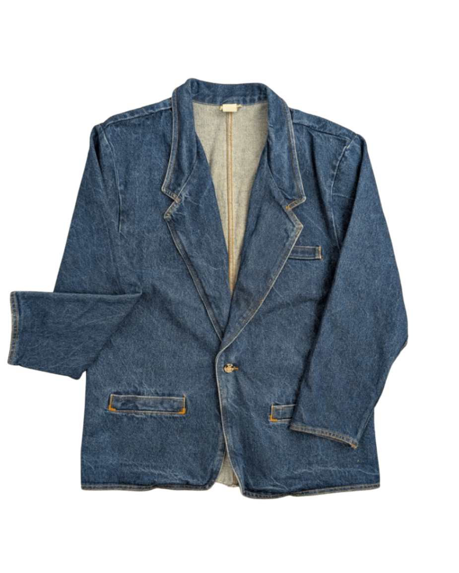 Vintage Denim Blazer Jacket - L-XL