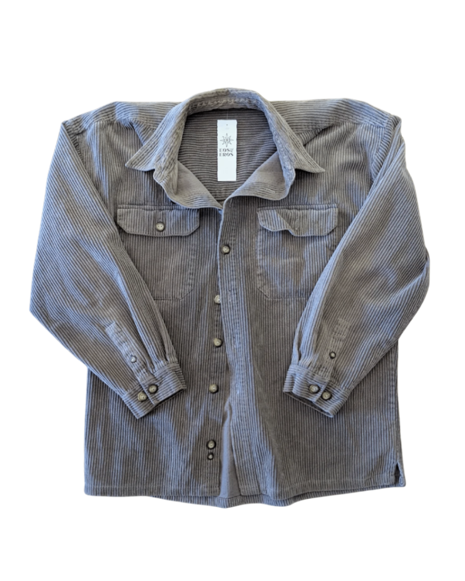 Brown Cord Button Up - (L-XL)