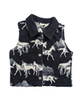 Black Sherpa Horse Vest - S