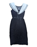 Vintage Black Velour Sailor Dress - 4