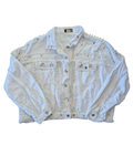 Vintage White Beaded Denim Jacket - L