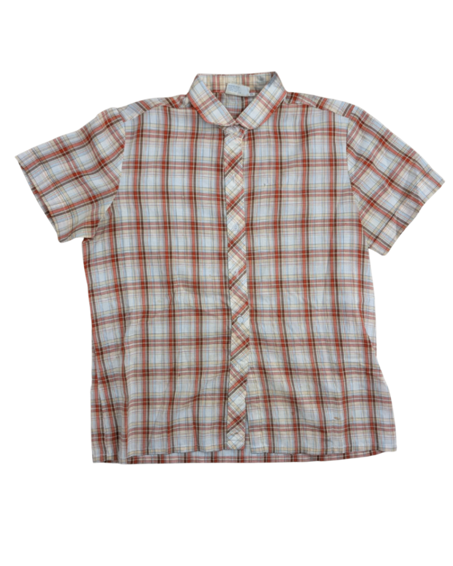 Vintage SS Plaid Button Up (small stains/holes) - 12