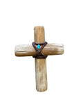 Natural Wood, Turquoise, and Leather Cross