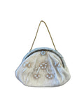 Cream Beaded Floral Handbag