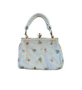 Petite 50’s Lumured Corde Cream & Pink Floral Beaded Handbag