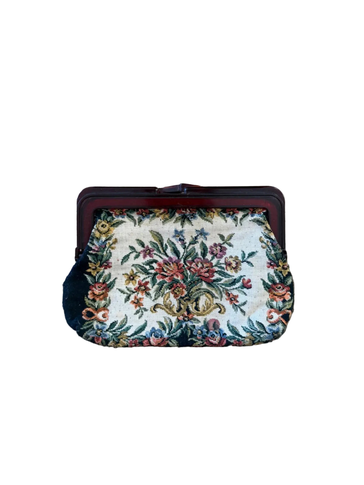 Multicolor Tapestry Floral Clutch Bag