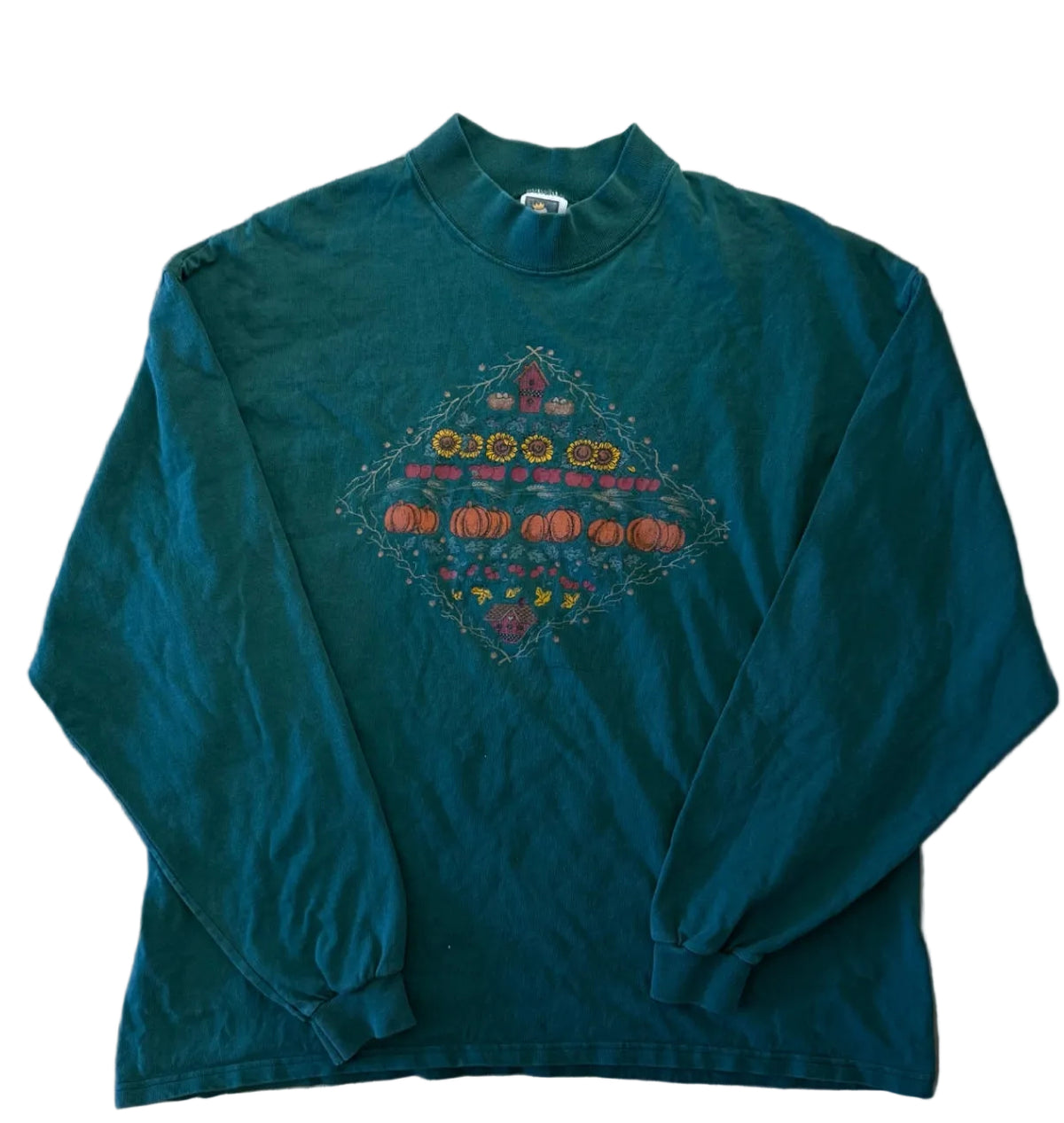 Green Fall Harvest Crew Sweater -