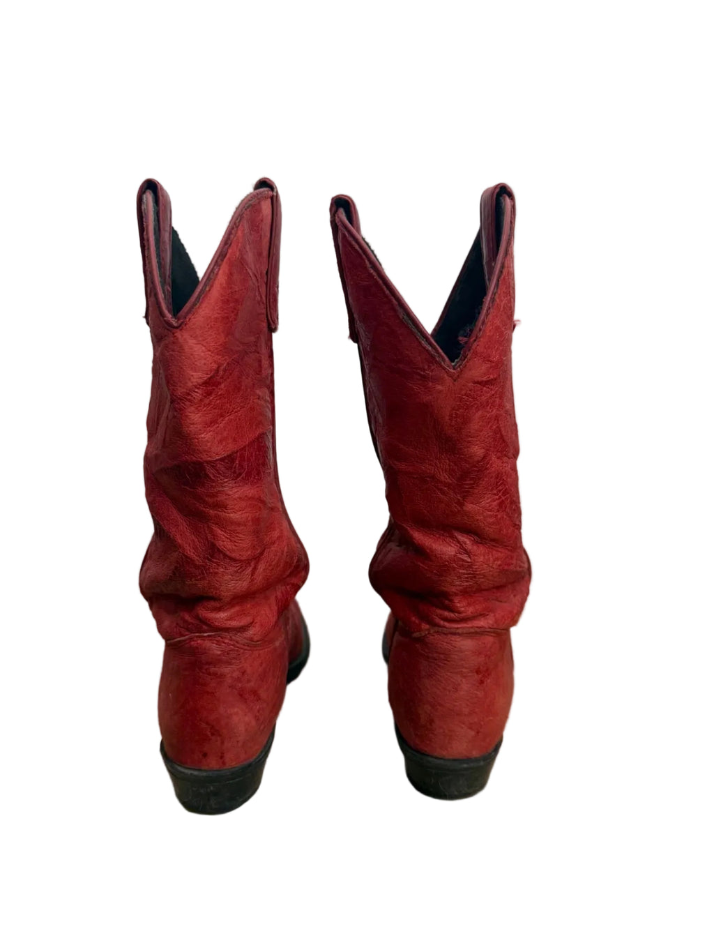Red Leather Boots - 5