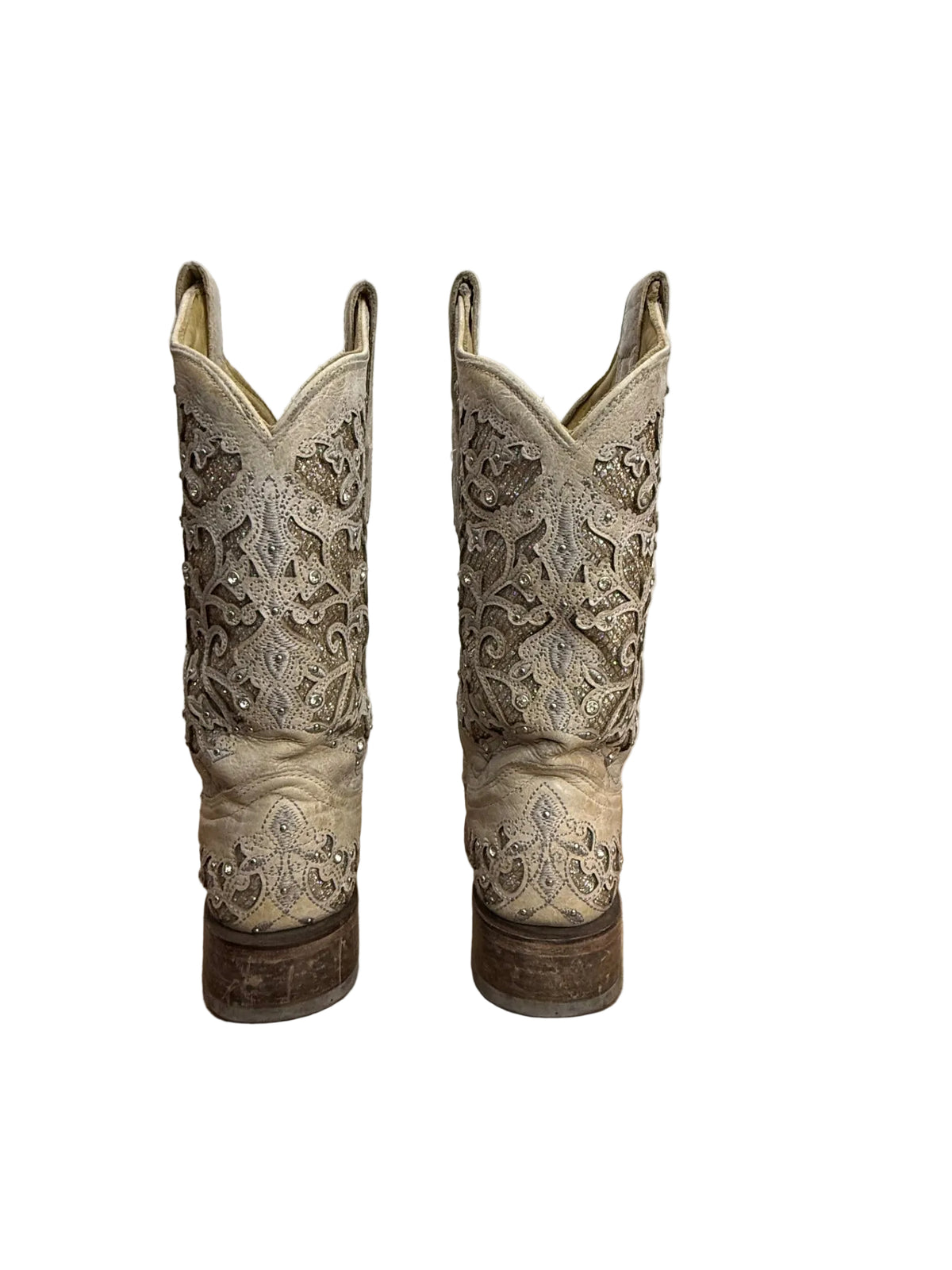 Corral Glitter Inlay Square Toe Boots - 7.5