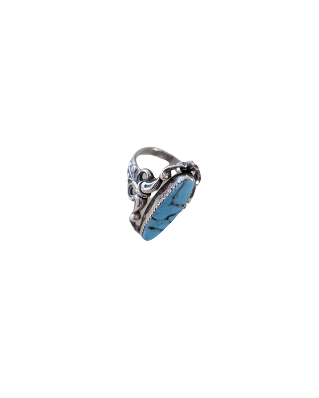 SS Turquoise Ring - 4.5