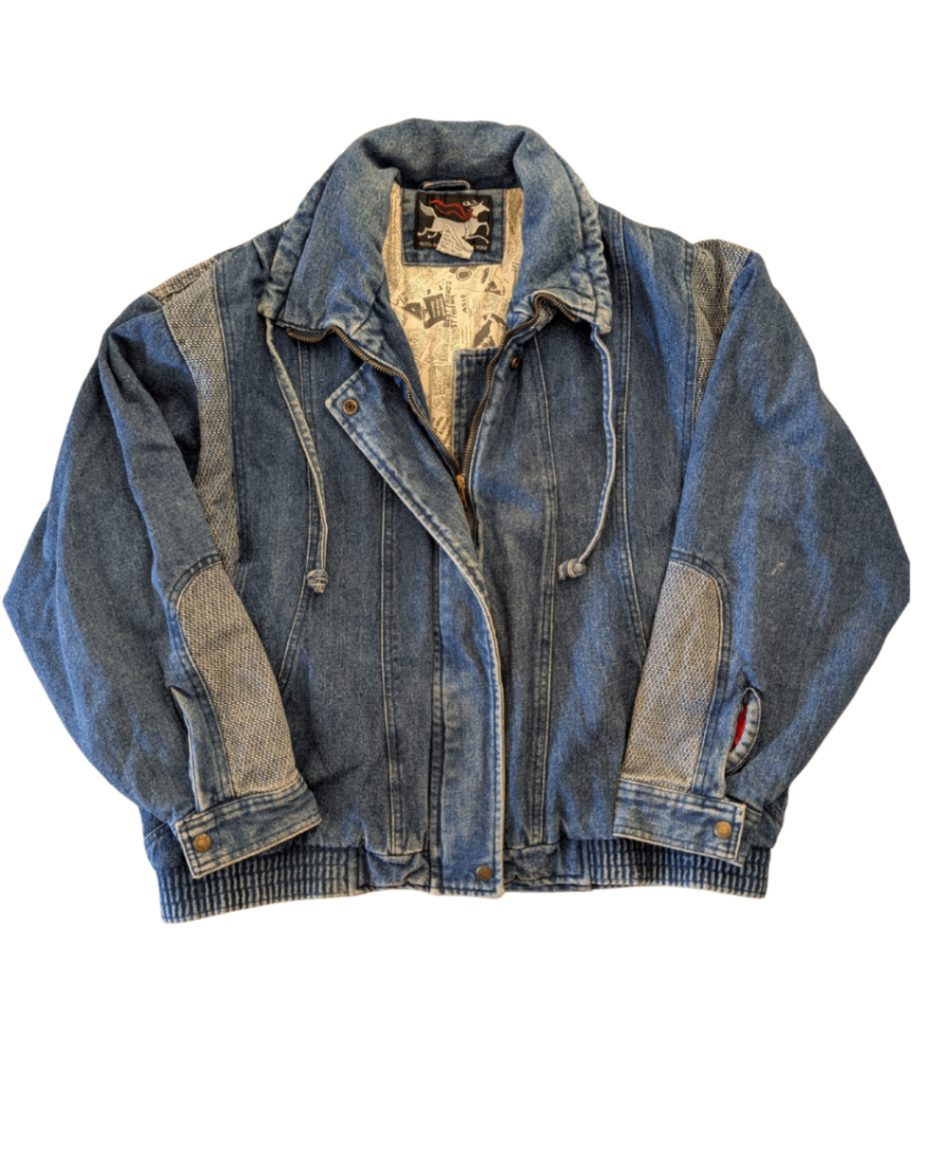 Vintage Ruth Douglas Denim Bomber Jacket - 18W