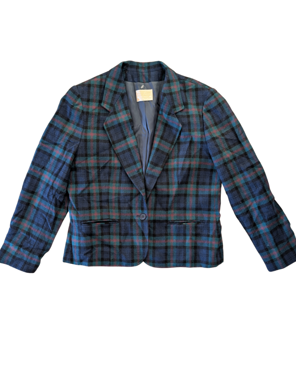 Vintage Wool Plaid Pendleton Blazer -