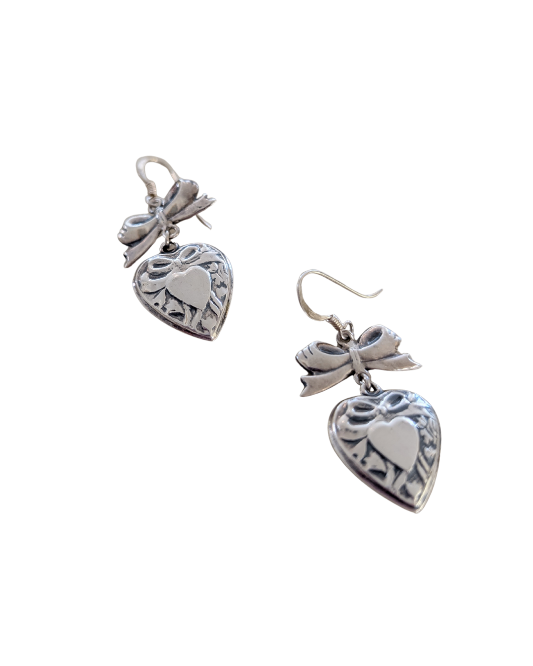SS Heart Bow Earrings