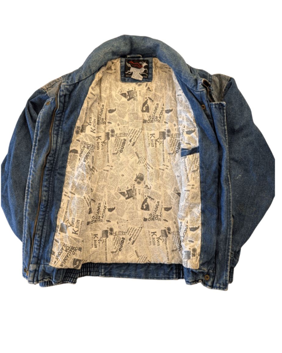 Vintage Ruth Douglas Denim Bomber Jacket - 18W