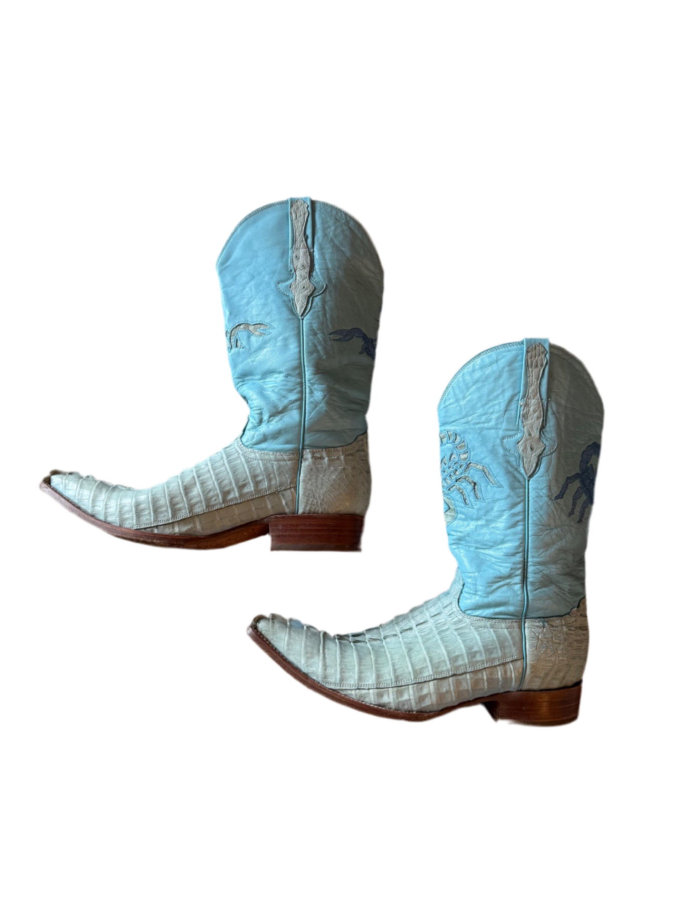 El Acran De Durango Boots 11.5 Light blue, beige, brown