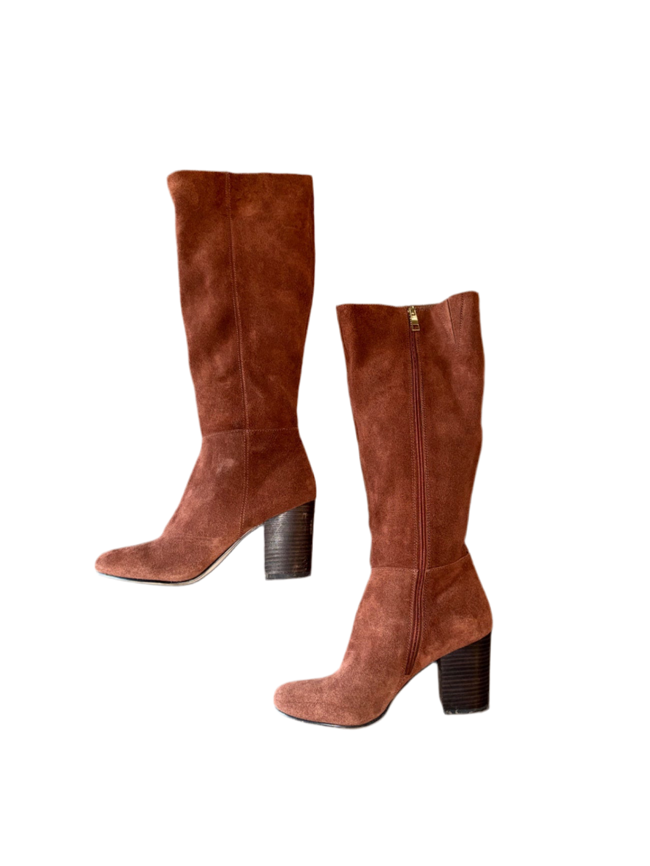 Suede Red/Brown Boots 10 Brown