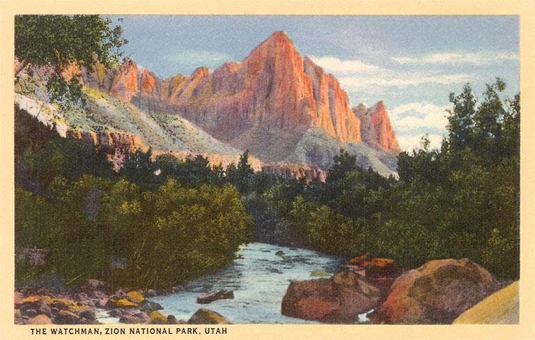 Watchman, Zion National Park, Utah Postcard