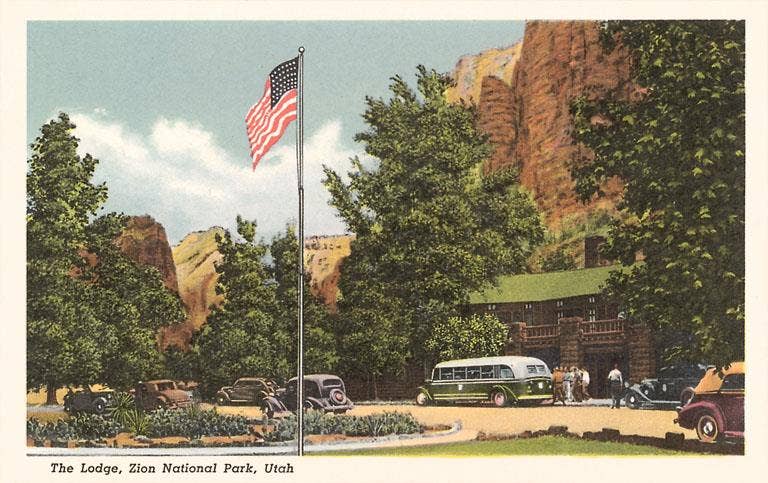 Lodge, Zion National Park Postcard