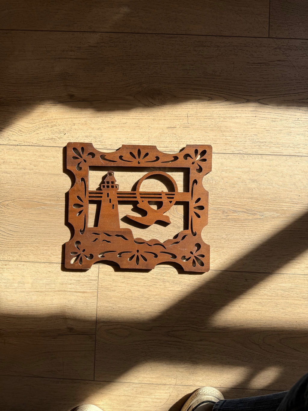 Wood Light House Wall Hanging