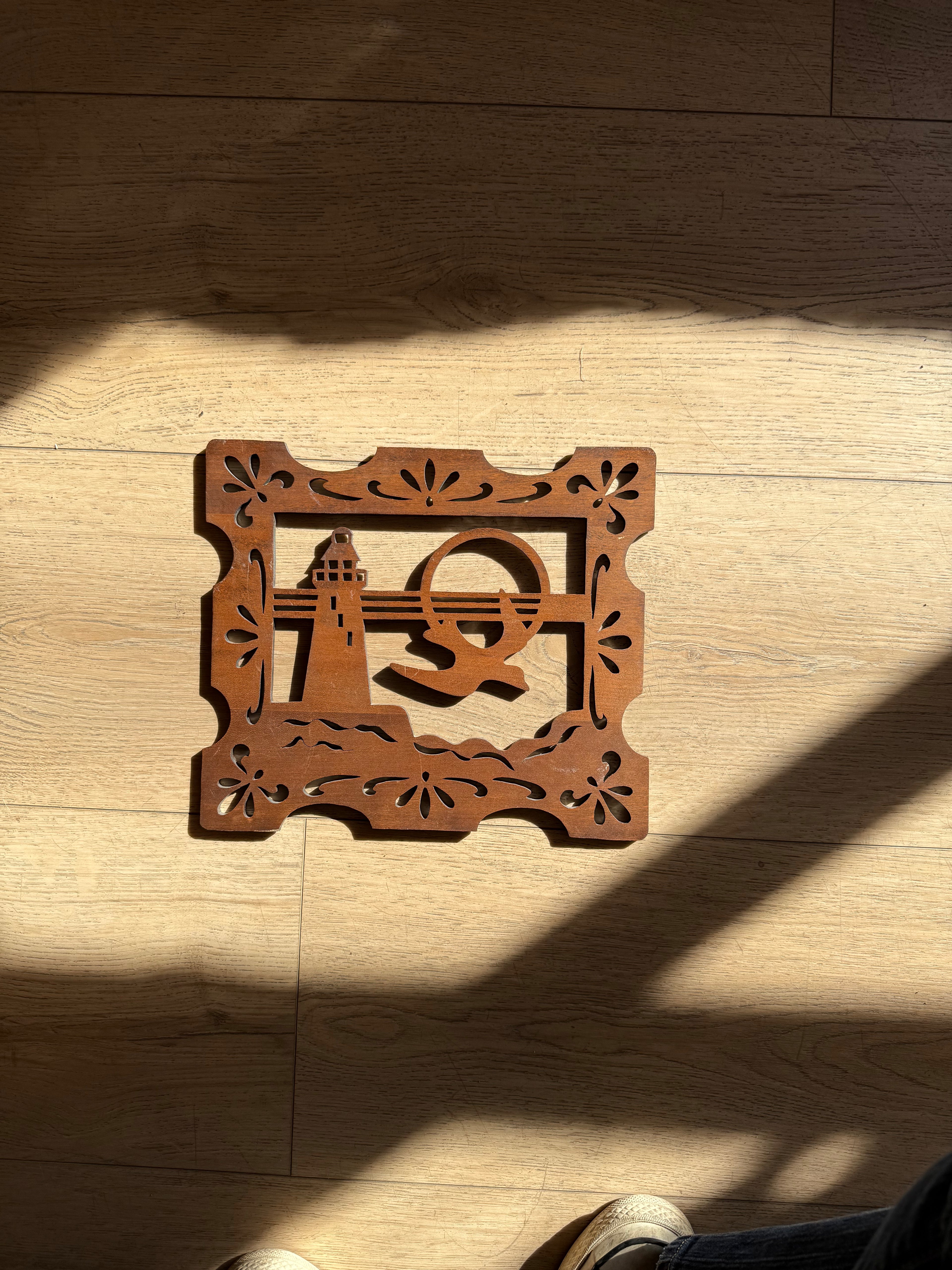 Wood Light House Wall Hanging