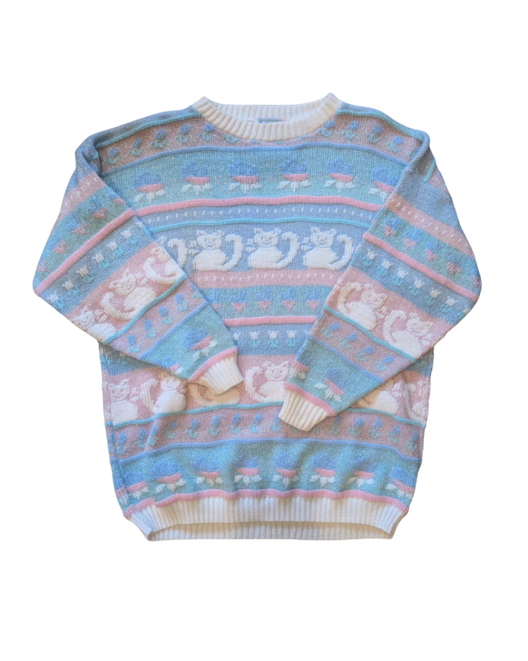 Vintage 80's Cat Pastel Sweater