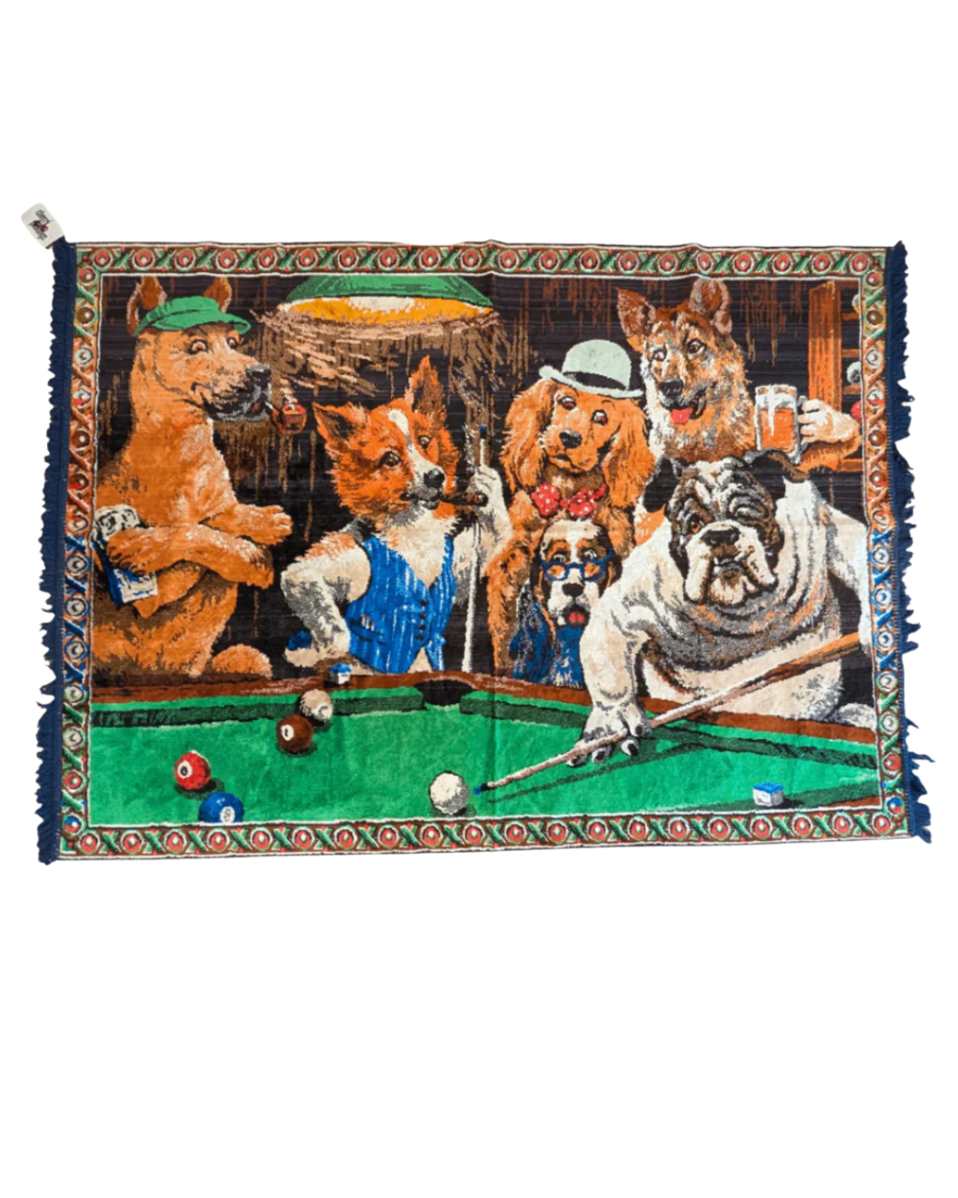 Vintage Billiard Dogs Tapestry