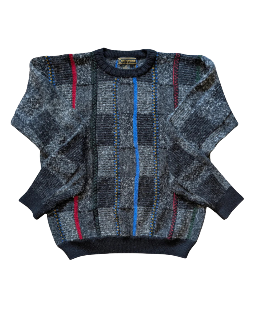 Wool Blend Black Plaid Knit